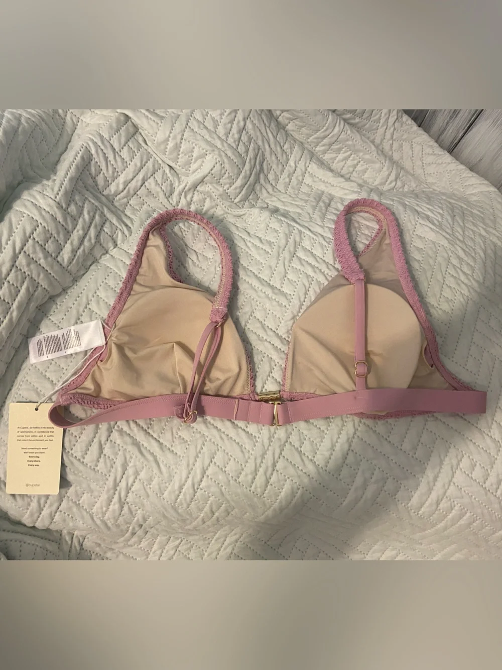 Cupshe Lavender Plunge Women’s Textured Bikini Top